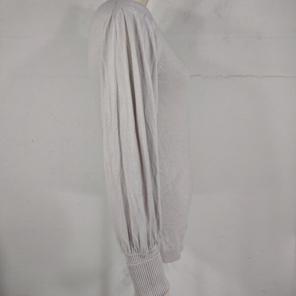 Magaschoni beige tan crew neck lightweight pullover sweater ladies Small - Picture 3 of 6